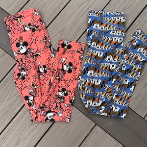 Two pairs of Disney leggings from LuLaRoe, one size.
